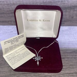 Camrose & Kross JBK Rhinestone Starlight Silver Tone Cross Neckalce